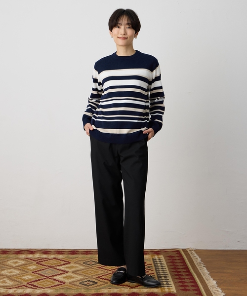 DECOY SINCE 1981（デコイシンスイチキュウハチイチ）の「マルチボーダーニットプルオーバー【洗える】（ニット/セーター・レディース・グレー/ネイビー・M/L/LL）」の18枚目の写真