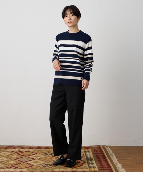 DECOY SINCE 1981（デコイシンスイチキュウハチイチ）の「マルチボーダーニットプルオーバー【洗える】（ニット/セーター・レディース・グレー/ネイビー・M/L/LL）」の20枚目の写真