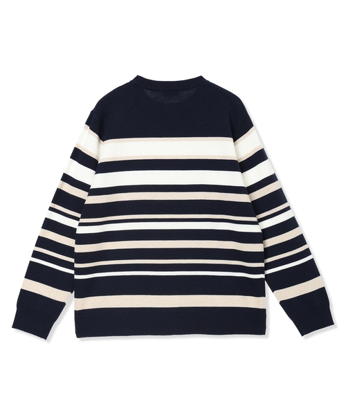 DECOY SINCE 1981（デコイシンスイチキュウハチイチ）の「マルチボーダーニットプルオーバー【洗える】（ニット/セーター・レディース・グレー/ネイビー・M/L/LL）」の6枚目の写真