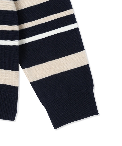 DECOY SINCE 1981（デコイシンスイチキュウハチイチ）の「マルチボーダーニットプルオーバー【洗える】（ニット/セーター・レディース・グレー/ネイビー・M/L/LL）」の9枚目の写真