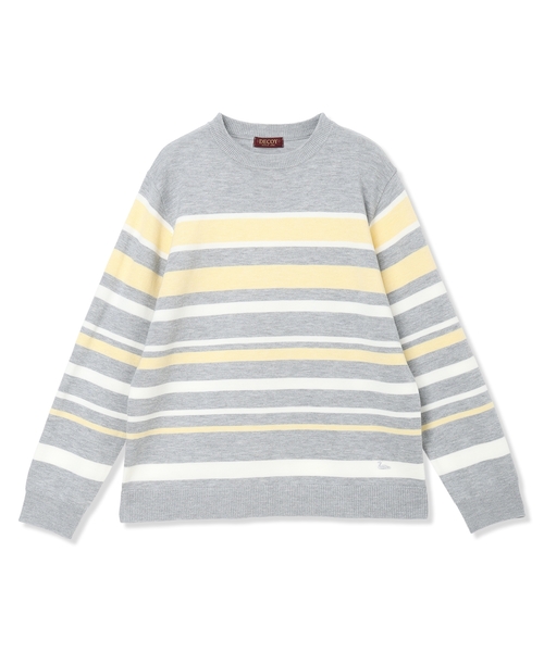 DECOY SINCE 1981（デコイシンスイチキュウハチイチ）の「マルチボーダーニットプルオーバー【洗える】（ニット/セーター・レディース・グレー/ネイビー・M/L/LL）」の12枚目の写真