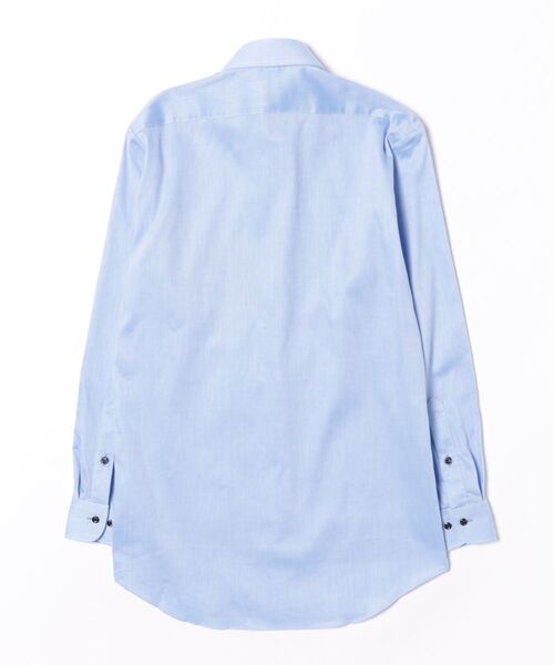 m.f.editorial(エムエフエディトリアル)の「ワイシャツ メンズ ストレッチ イージーアイロン 綿混 ショート ワイドカラー 長袖 ビジネス ドレス NEWスタンダードフィット(ビジネスシャツ・メンズ・サックスブルー・首回り41cm-裄丈82cm/首回り41cm-裄丈86cm/首回り43cm-裄丈82cm/首回り43cm-裄丈86cm/首回り45cm-裄丈86cm/首回り37cm-裄丈80cm/首回り39cm-裄丈80cm/首回り39cm-裄丈84cm)」の3枚目の写真