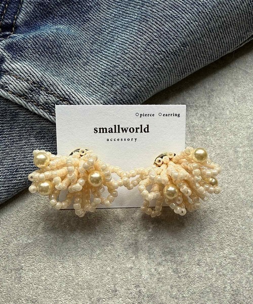 CERCA(チェルカ)の「Smallworld/《bon mini》ビーズパール ミニピアス(ピアス(両耳用)・レディース・ベージュ/ブラック・FREE)」の6枚目の写真