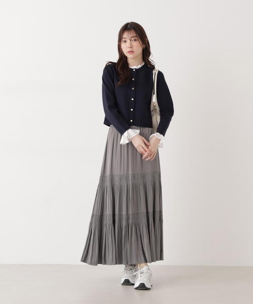 EDIT COLOGNE(エディットコロン)の「<E>ランダムギャザースカート / 1216127200(スカート・レディース・パープル/ベージュ/ダークグレー・MEDIUM/P/S)」の11枚目の写真