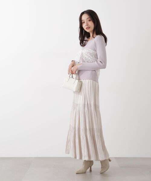 EDIT COLOGNE(エディットコロン)の「<E>ランダムギャザースカート / 1216127200(スカート・レディース・パープル/ベージュ/ダークグレー・MEDIUM/P/S)」の18枚目の写真