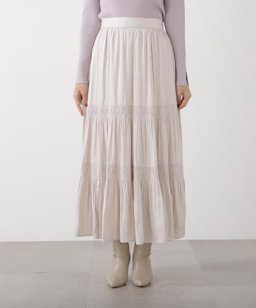 EDIT COLOGNE(エディットコロン)の「<E>ランダムギャザースカート / 1216127200(スカート・レディース・パープル/ベージュ/ダークグレー・MEDIUM/P/S)」の21枚目の写真