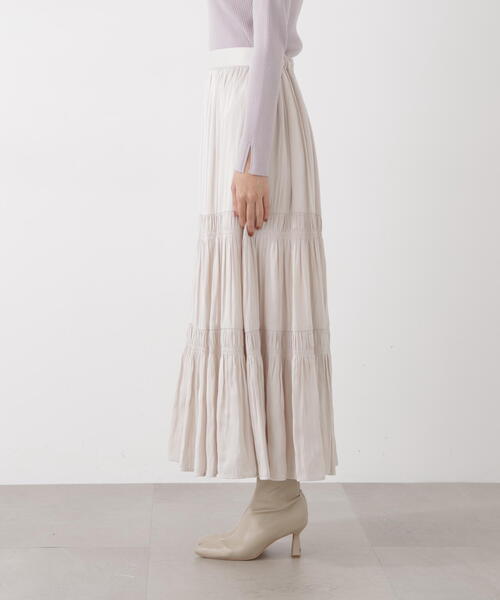 EDIT COLOGNE(エディットコロン)の「<E>ランダムギャザースカート / 1216127200(スカート・レディース・パープル/ベージュ/ダークグレー・MEDIUM/P/S)」の22枚目の写真