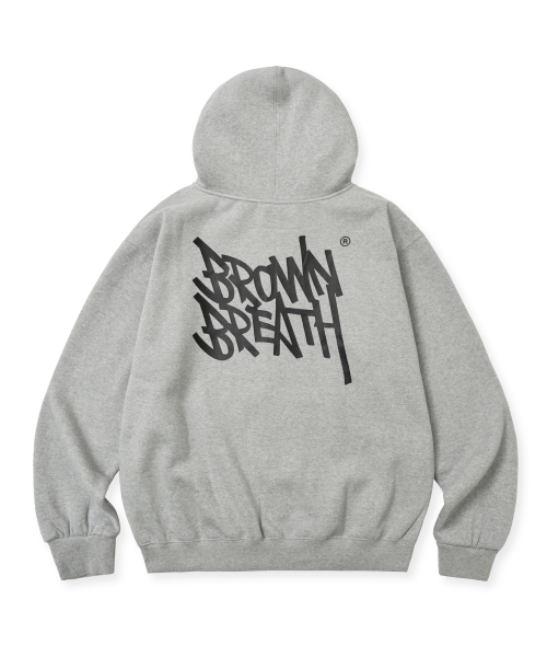 BROWNBREATH（ブラウンブレス）の「[25WINTER] TAG HOOD ZIP UP - MELANGE GREY（パーカー・レディース・その他・S/M/XL/L/2XL）」の2枚目の写真