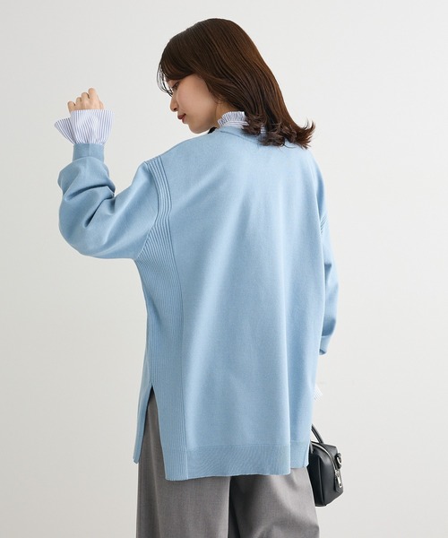 Green　Parks（グリーンパークス）の「もちやわサイドリブニットチュニック（ニット/セーター・レディース・オレンジ/ブルー/杢グレー/ダークネイビー・FREE）」の15枚目の写真