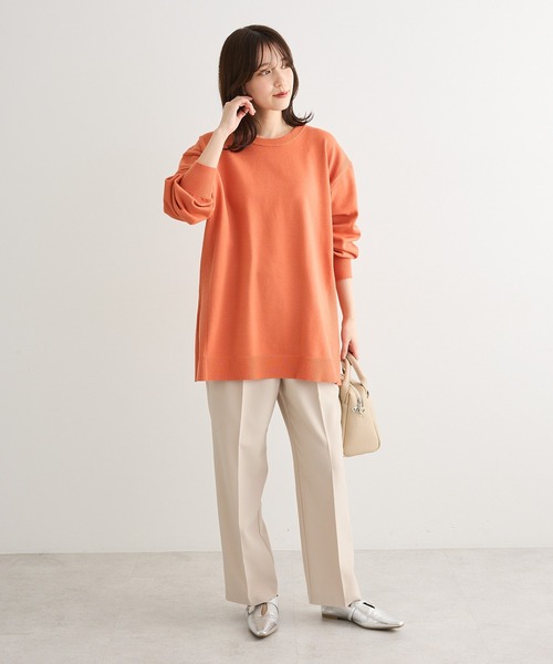 Green　Parks（グリーンパークス）の「もちやわサイドリブニットチュニック（ニット/セーター・レディース・オレンジ/ブルー/杢グレー/ダークネイビー・FREE）」の16枚目の写真