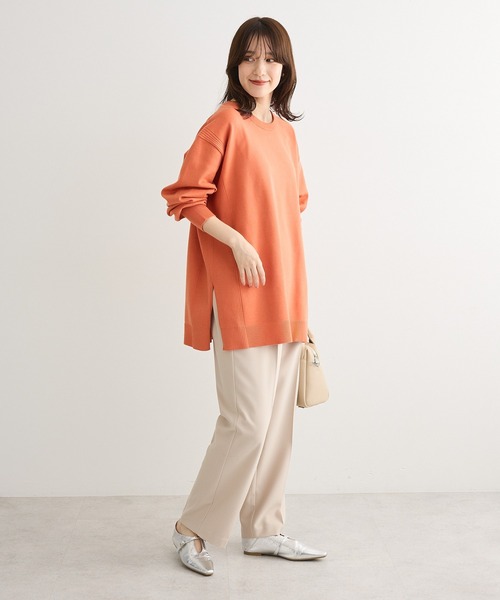 Green　Parks（グリーンパークス）の「もちやわサイドリブニットチュニック（ニット/セーター・レディース・オレンジ/ブルー/杢グレー/ダークネイビー・FREE）」の17枚目の写真
