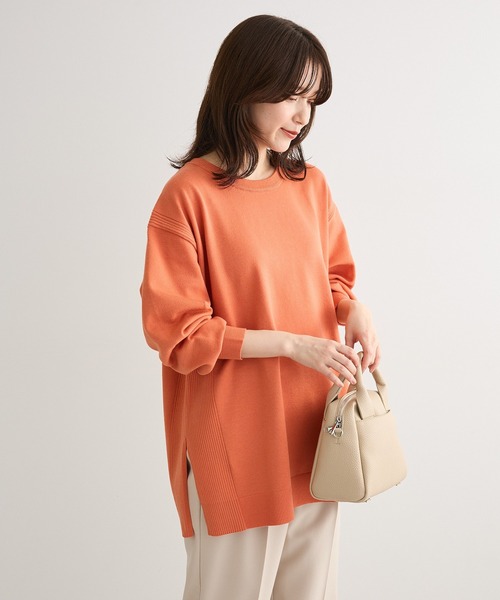 Green　Parks（グリーンパークス）の「もちやわサイドリブニットチュニック（ニット/セーター・レディース・オレンジ/ブルー/杢グレー/ダークネイビー・FREE）」の19枚目の写真