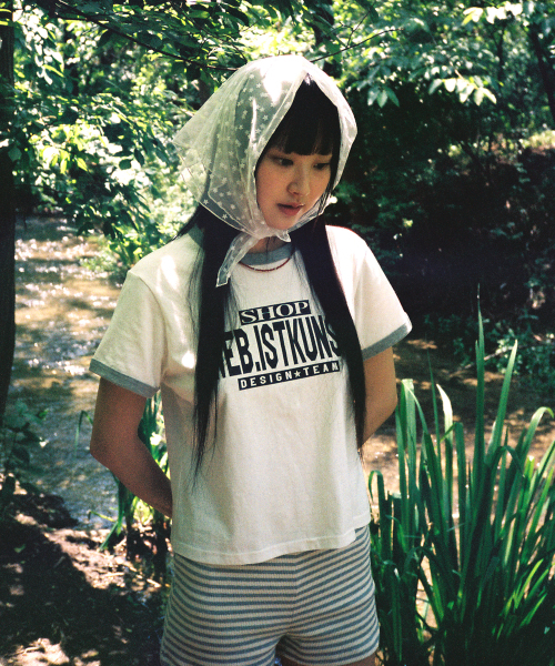 ISTKUNST(イストクンスト)の「ショップクロップリンガーティー_ホワイト(IK2FMFT528A)(Tシャツ/カットソー・レディース・ホワイト・FREE)」の1枚目の写真