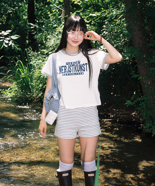 ISTKUNST(イストクンスト)の「ショップクロップリンガーティー_ホワイト(IK2FMFT528A)(Tシャツ/カットソー・レディース・ホワイト・FREE)」の2枚目の写真
