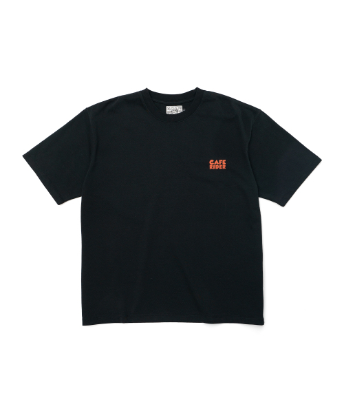 AMFEAST(アンフィースト)の「カフェライダーボーイズTシャツブラック(Tシャツ/カットソー・メンズ・その他・LARGE/X-LARGE)」の1枚目の写真