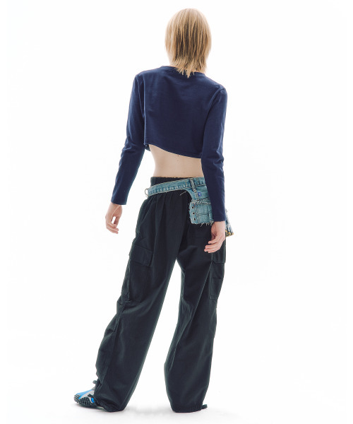 TRIPSHOP(トリップショップ)の「トリップカーゴパンツ(スウェットパンツ・レディース・ブラック・OS)」の6枚目の写真