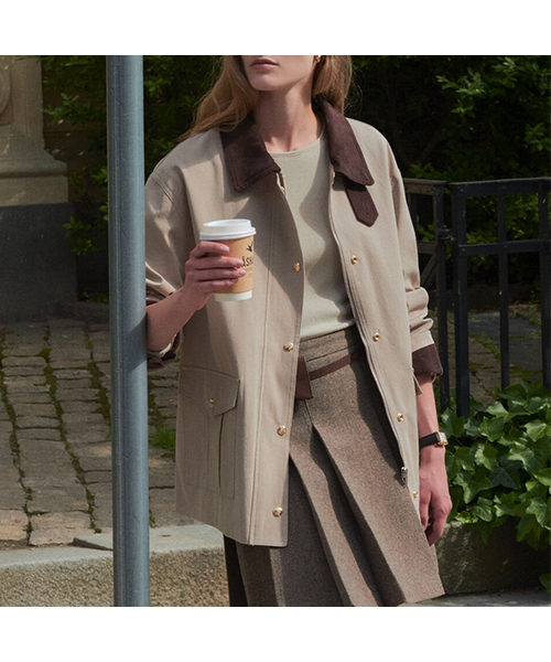 TILL I DIE(ティルアイダイ)の「Coloring collar point utility jacket_Beige(その他アウター・レディース・ベージュ・FREE)」の1枚目の写真