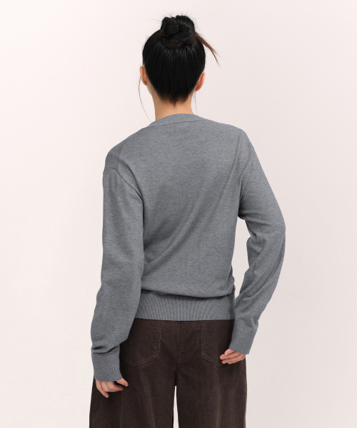 MUSINSA STANDARD WOMAN（ムシンサスタンダードウーマン）の「ウィメンズエッセンシャルリラックスドカーディガン[ミディアムグレー]（カーディガン/ボレロ・レディース・その他・X-SMALL/SMALL/MEDIUM/LARGE）」の3枚目の写真