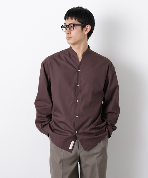 NANO universe(ナノユニバース)の「「大人のワイドシャツ」バンドカラー 長袖(シャツ/ブラウス・メンズ・ライトブラウン/ライトイエロー/ミント・M/L)」の2枚目の写真