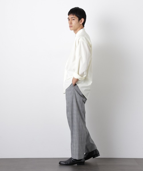 NANO universe(ナノユニバース)の「「大人のワイドシャツ」バンドカラー 長袖(シャツ/ブラウス・メンズ・ライトブラウン/ライトイエロー/ミント・M/L)」の5枚目の写真