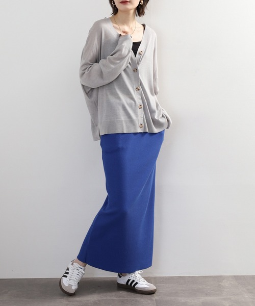 atONE(アットワン)の「接触冷感 前開きライトカーディガン(カーディガン/ボレロ・レディース・オフホワイト/グレー/ブラック/ネイビー・4L~5L/LL~3L/M-L)」の10枚目の写真