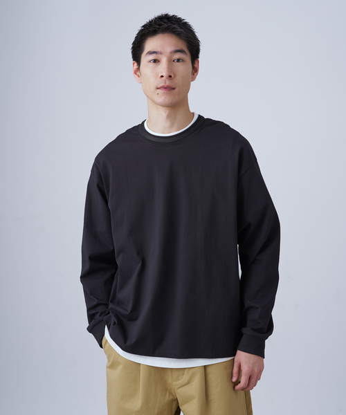 B.C STOCK（ベーセーストック）の「Deux Allures / ドゥ アリュール バイカラーパイピング Tシャツ（Tシャツ/カットソー・メンズ・ブラック/ブルー/ホワイト・FREE）」の5枚目の写真