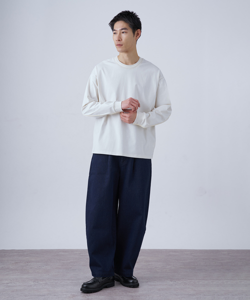 B.C STOCK（ベーセーストック）の「Deux Allures / ドゥ アリュール バイカラーパイピング Tシャツ（Tシャツ/カットソー・メンズ・ブラック/ブルー/ホワイト・FREE）」の9枚目の写真