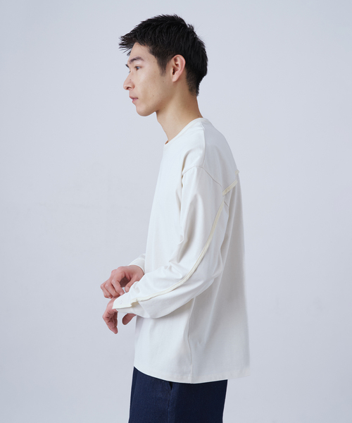 B.C STOCK（ベーセーストック）の「Deux Allures / ドゥ アリュール バイカラーパイピング Tシャツ（Tシャツ/カットソー・メンズ・ブラック/ブルー/ホワイト・FREE）」の12枚目の写真