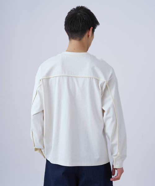 B.C STOCK（ベーセーストック）の「Deux Allures / ドゥ アリュール バイカラーパイピング Tシャツ（Tシャツ/カットソー・メンズ・ブラック/ブルー/ホワイト・FREE）」の13枚目の写真