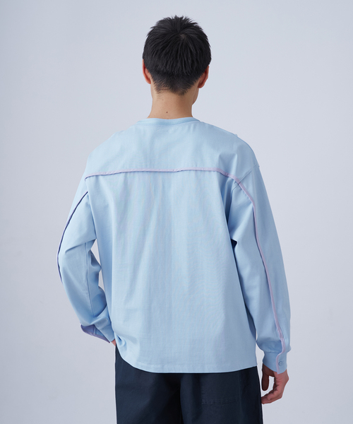 B.C STOCK（ベーセーストック）の「Deux Allures / ドゥ アリュール バイカラーパイピング Tシャツ（Tシャツ/カットソー・メンズ・ブラック/ブルー/ホワイト・FREE）」の18枚目の写真