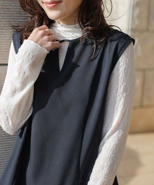 Bou Jeloud(ブージュルード)の「【はあちゅう*Bou Jeloud】ポコポコインナー(Tシャツ/カットソー・レディース・オフホワイト/ブラック・FREE)」の13枚目の写真