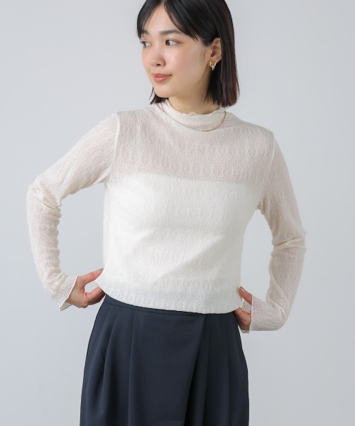 Bou Jeloud(ブージュルード)の「【はあちゅう*Bou Jeloud】ポコポコインナー(Tシャツ/カットソー・レディース・オフホワイト/ブラック・FREE)」の4枚目の写真