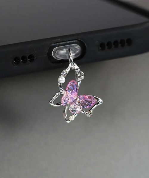 TONE SELECT GOODS(トーンセレクトグッズ)の「【urge select】《Type-C対応》バタフライモチーフ クリアカラー コネクターカバー(スマホグッズ・レディース・B/A/C/D/E・FREE)」の1枚目の写真