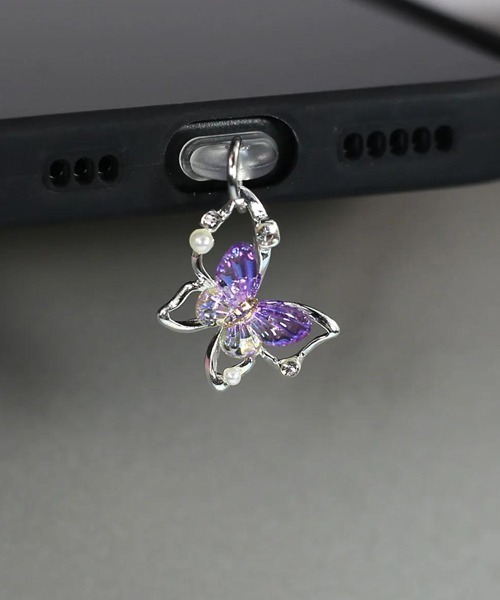 TONE SELECT GOODS(トーンセレクトグッズ)の「【urge select】《Type-C対応》バタフライモチーフ クリアカラー コネクターカバー(スマホグッズ・レディース・B/A/C/D/E・FREE)」の2枚目の写真