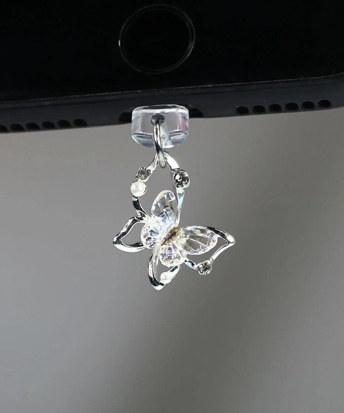 TONE SELECT GOODS(トーンセレクトグッズ)の「【urge select】《Type-C対応》バタフライモチーフ クリアカラー コネクターカバー(スマホグッズ・レディース・B/A/C/D/E・FREE)」の3枚目の写真