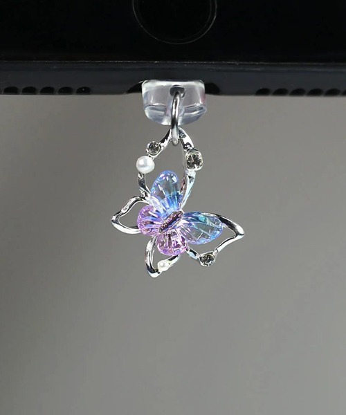 TONE SELECT GOODS(トーンセレクトグッズ)の「【urge select】《Type-C対応》バタフライモチーフ クリアカラー コネクターカバー(スマホグッズ・レディース・B/A/C/D/E・FREE)」の4枚目の写真