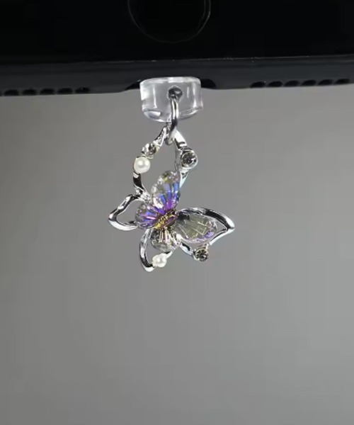 TONE SELECT GOODS(トーンセレクトグッズ)の「【urge select】《Type-C対応》バタフライモチーフ クリアカラー コネクターカバー(スマホグッズ・レディース・B/A/C/D/E・FREE)」の5枚目の写真