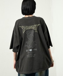 【Alfred Alex】ヴィンテージライク ピグメント オーバーサイズ プリントTシャツ