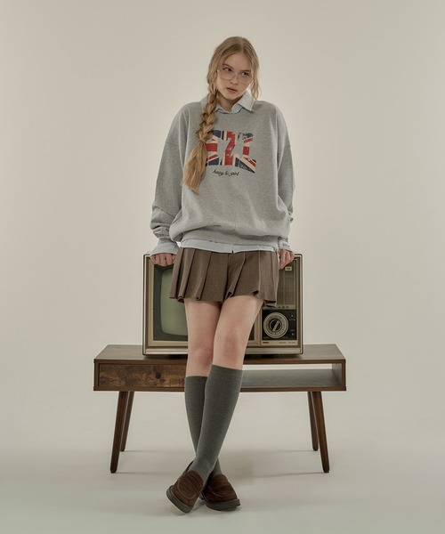 hazyl（ヘイジル）の「flag logo sweat/フラッグロゴスウェット（スウェット・レディース・グレー/ネイビー・フリー）」の19枚目の写真