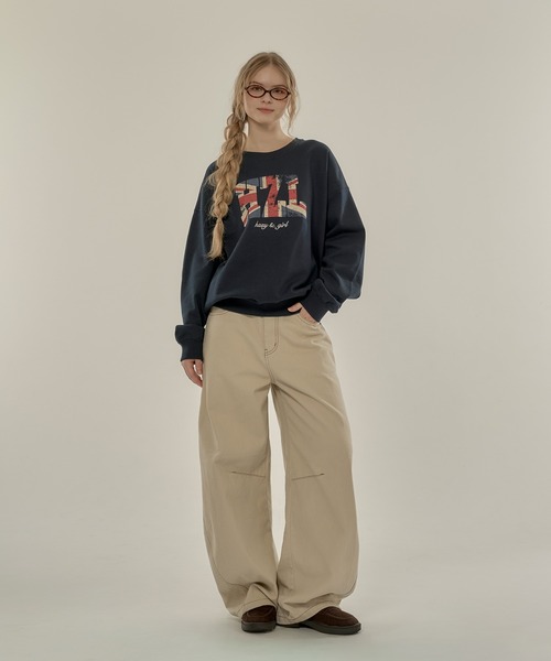 hazyl（ヘイジル）の「flag logo sweat/フラッグロゴスウェット（スウェット・レディース・グレー/ネイビー・フリー）」の10枚目の写真