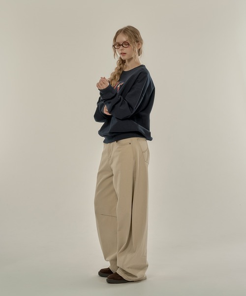 hazyl（ヘイジル）の「flag logo sweat/フラッグロゴスウェット（スウェット・レディース・グレー/ネイビー・フリー）」の11枚目の写真