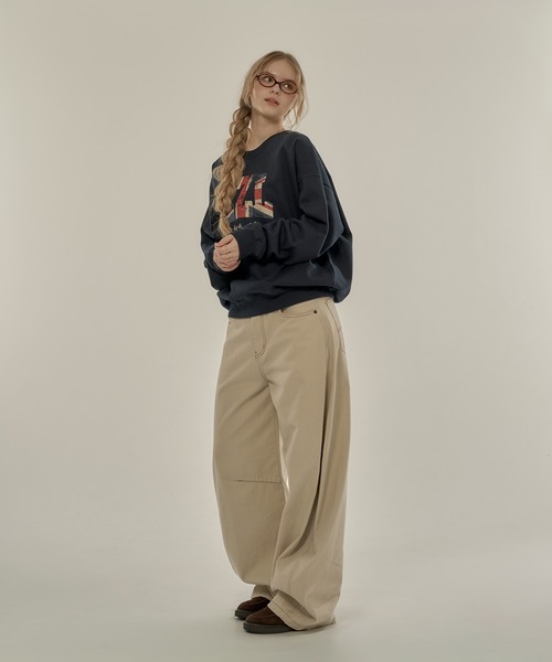 hazyl（ヘイジル）の「flag logo sweat/フラッグロゴスウェット（スウェット・レディース・グレー/ネイビー・フリー）」の12枚目の写真