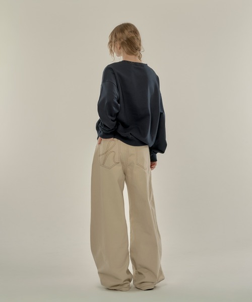 hazyl（ヘイジル）の「flag logo sweat/フラッグロゴスウェット（スウェット・レディース・グレー/ネイビー・フリー）」の13枚目の写真