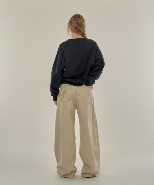 hazyl（ヘイジル）の「flag logo sweat/フラッグロゴスウェット（スウェット・レディース・グレー/ネイビー・フリー）」の14枚目の写真