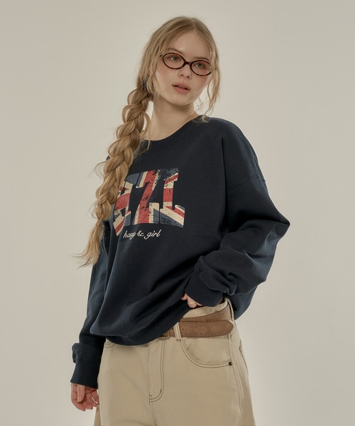 hazyl（ヘイジル）の「flag logo sweat/フラッグロゴスウェット（スウェット・レディース・グレー/ネイビー・フリー）」の5枚目の写真