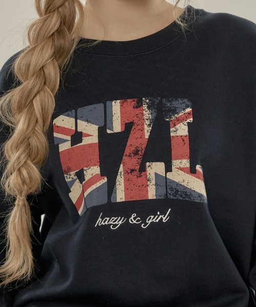 hazyl（ヘイジル）の「flag logo sweat/フラッグロゴスウェット（スウェット・レディース・グレー/ネイビー・フリー）」の15枚目の写真