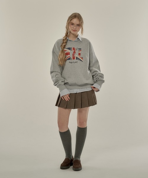 hazyl（ヘイジル）の「flag logo sweat/フラッグロゴスウェット（スウェット・レディース・グレー/ネイビー・フリー）」の22枚目の写真