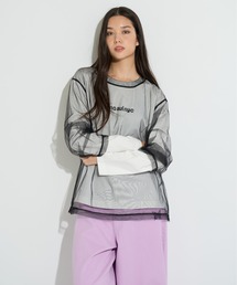 メッシュレイヤードロングTシャツ