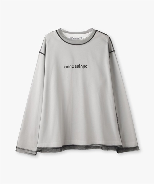 ANNA SUI NYC(アナ スイ エヌ ワイ シー)の「メッシュレイヤードロングTシャツ(Tシャツ/カットソー・レディース・パープル/ピンク/ブラック・FREE)」の12枚目の写真