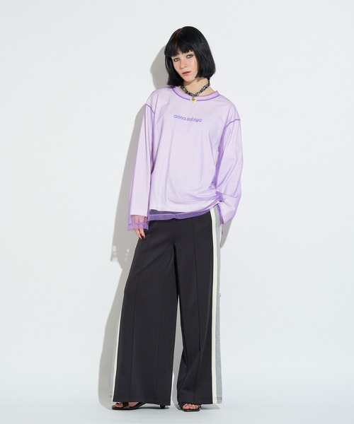 anna sui nyc(アナ スイ エヌ ワイ シー)の「メッシュレイヤードロングTシャツ(Tシャツ/カットソー・レディース・パープル/ピンク/ブラック・FREE)」の20枚目の写真